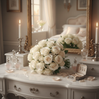 Pure Elegance White Rose Bouquet lifestyle scene