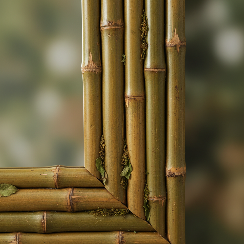 Eco Natural Bamboo Frame Full Length Floor Mirror - bamboo texture detail