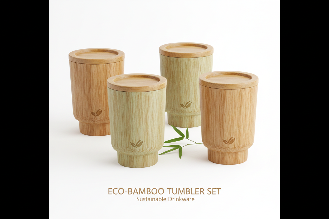 Bamboo Fiber Tumbler Set studio
