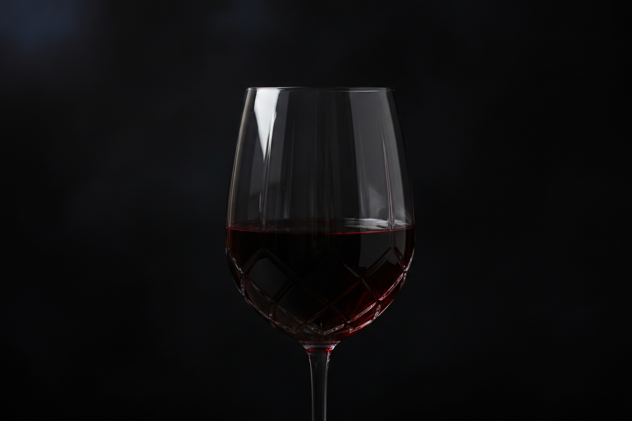 Smoked Grey Crystal Wine Glass close up