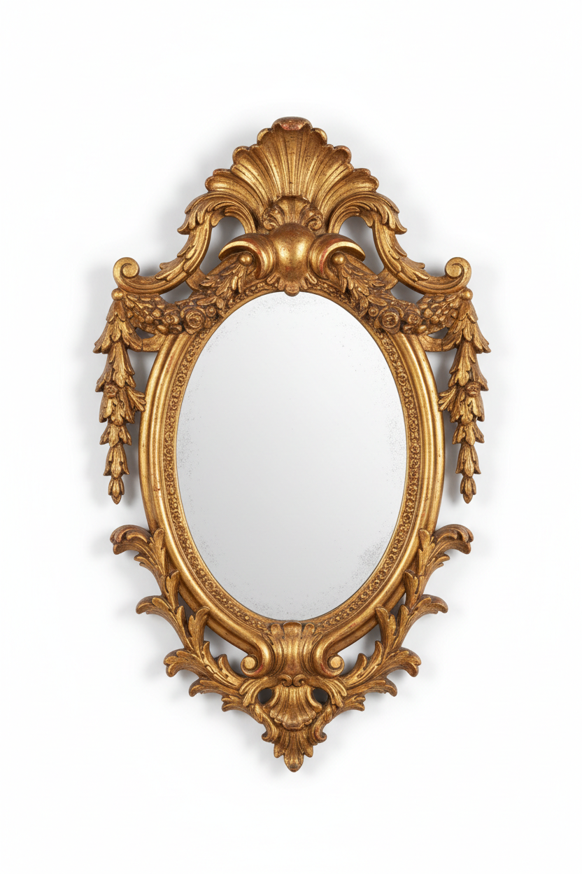 Vintage Baroque Ornate Wall Mirror