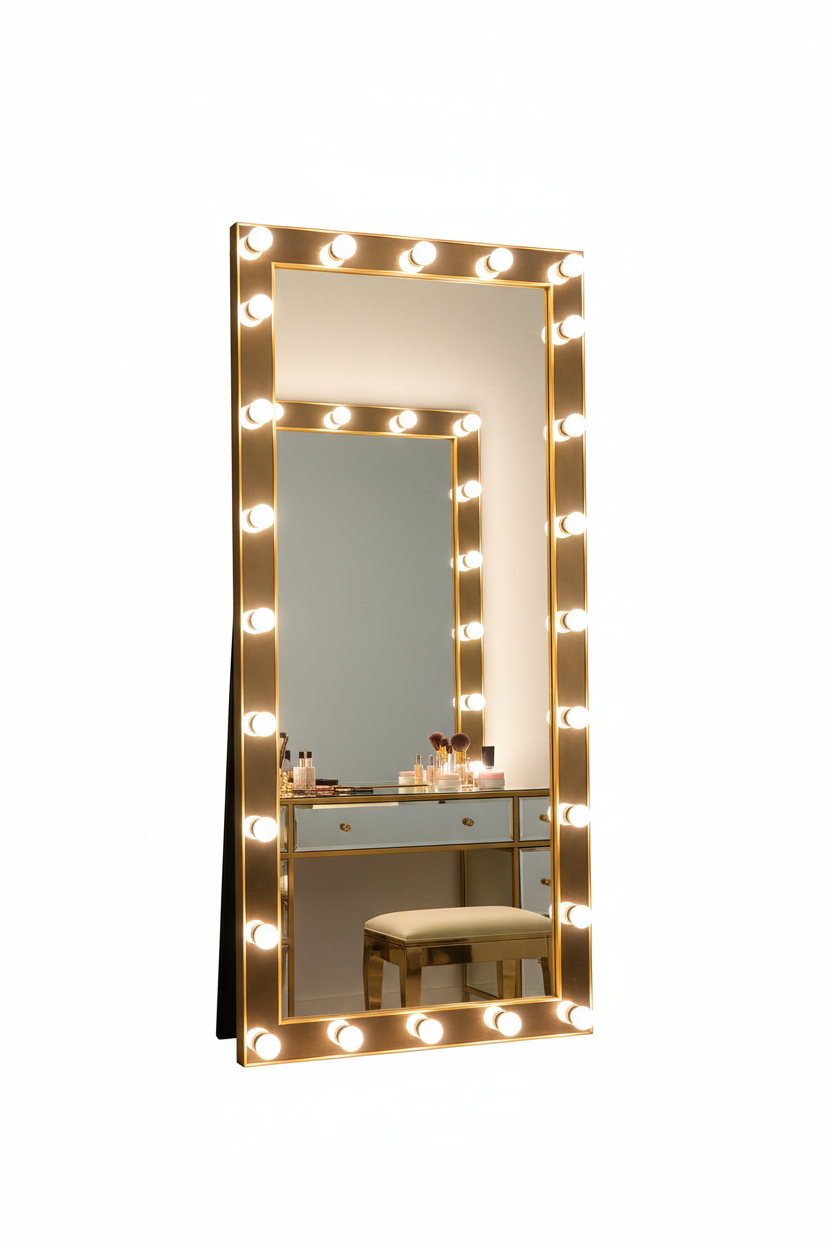 Glam Hollywood Vanity Full Length Floor Mirror studio