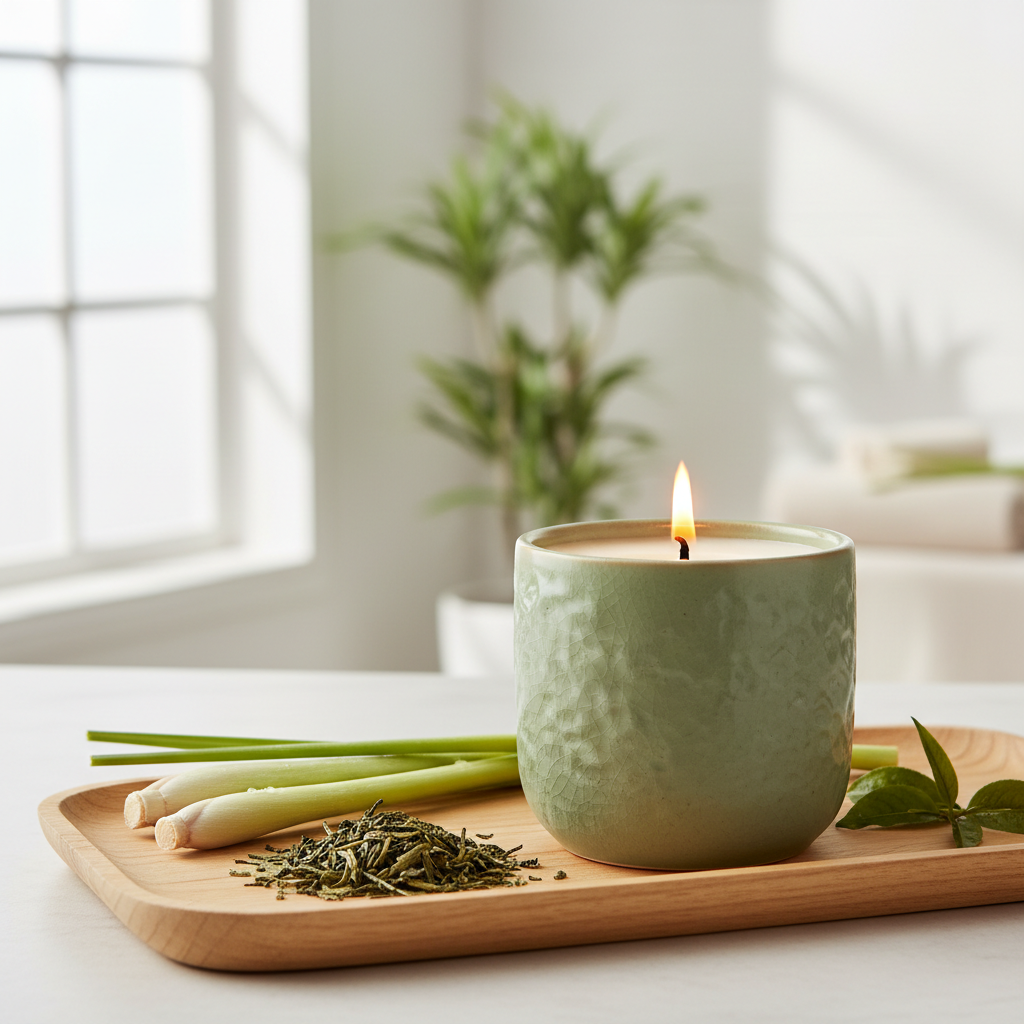 Happiness Green Tea & Lemongrass Fresh Zen Scented Candle