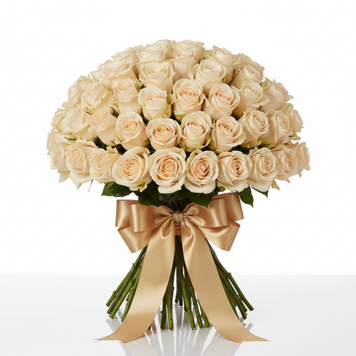 Golden Champagne Rose Bouquet 60 Stems
