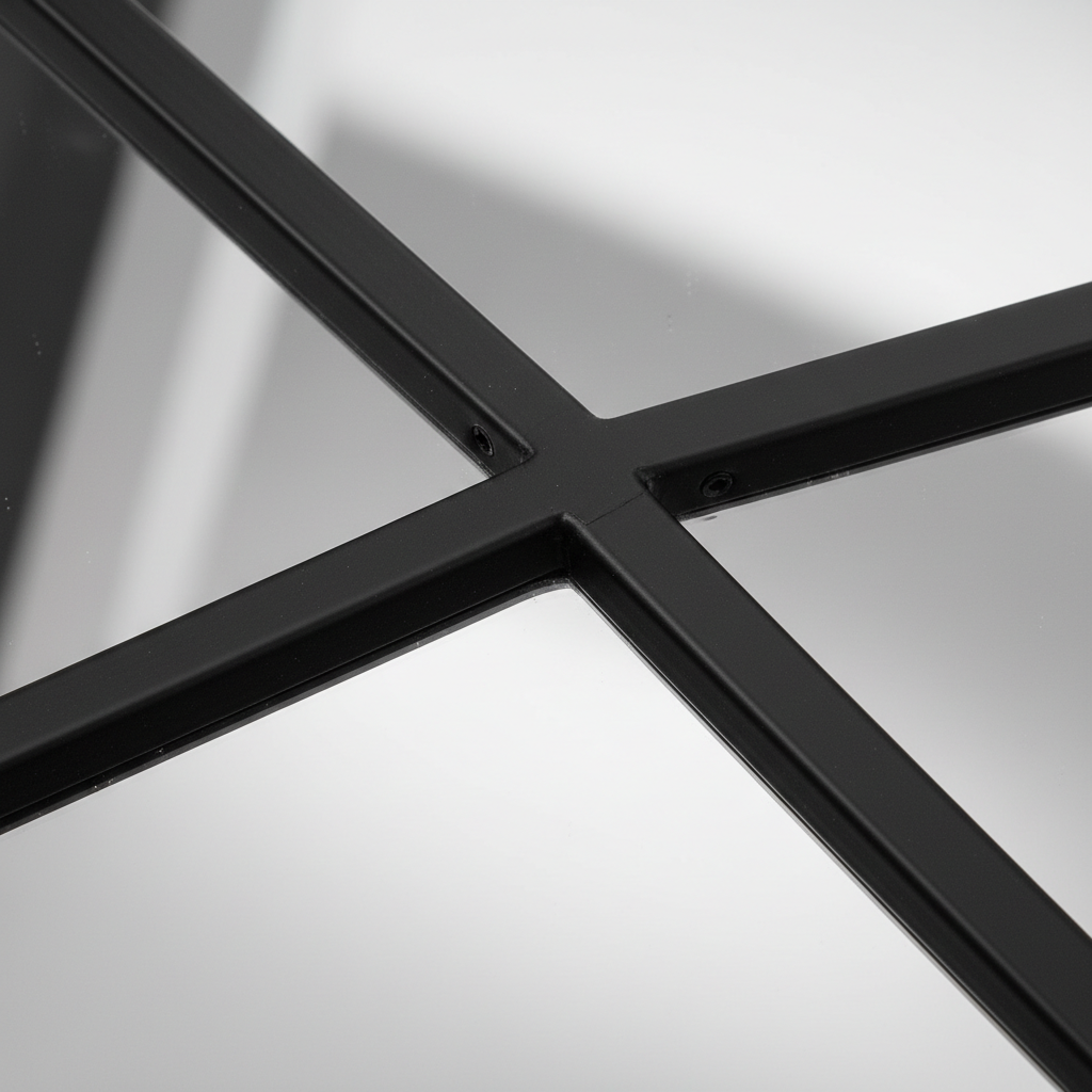 Geometric Hexagon Full Length Floor Mirror - frame corner detail