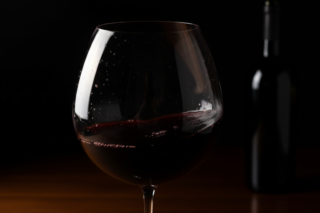 Burgundy Wine Glass with swirling Pinot Noir