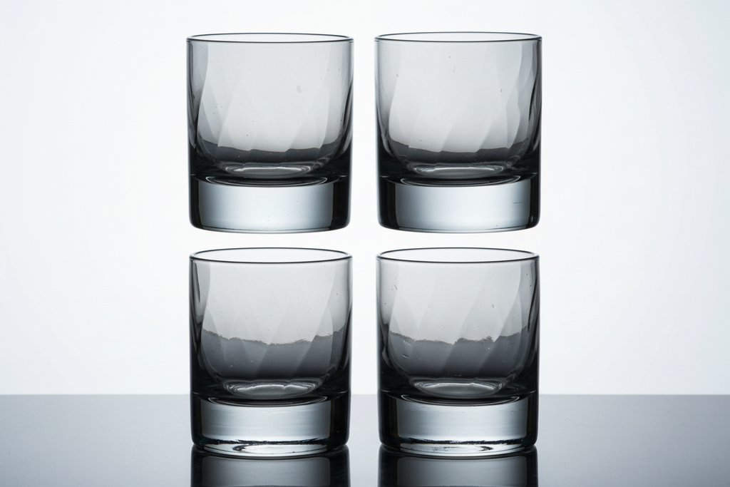 Smoked Glass Whiskey Tumbler Set studio