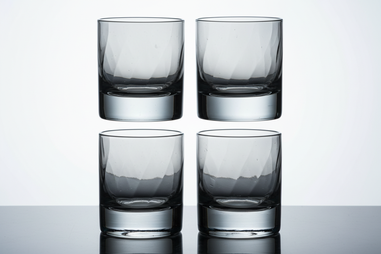 Smoked Glass Whiskey Tumbler Set studio