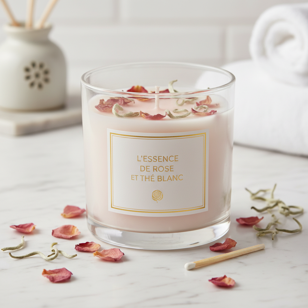 Rose Petal & White Tea Luxury Scented Candle