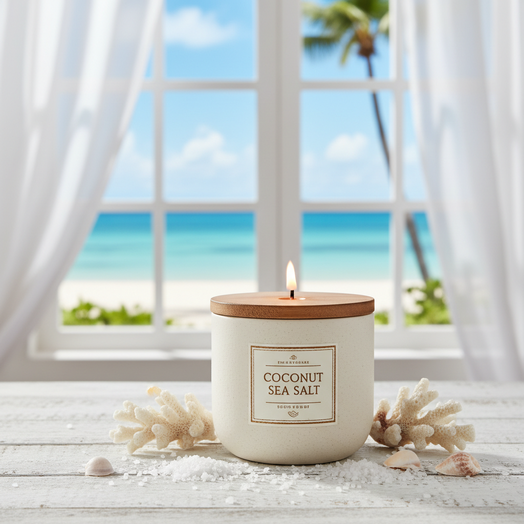 Happiness Coconut & Sea Salt Ocean Breeze Scented Candle