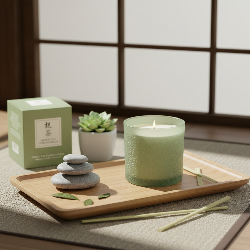 Happiness Green Tea & Lemongrass Fresh Zen Scented Candle
