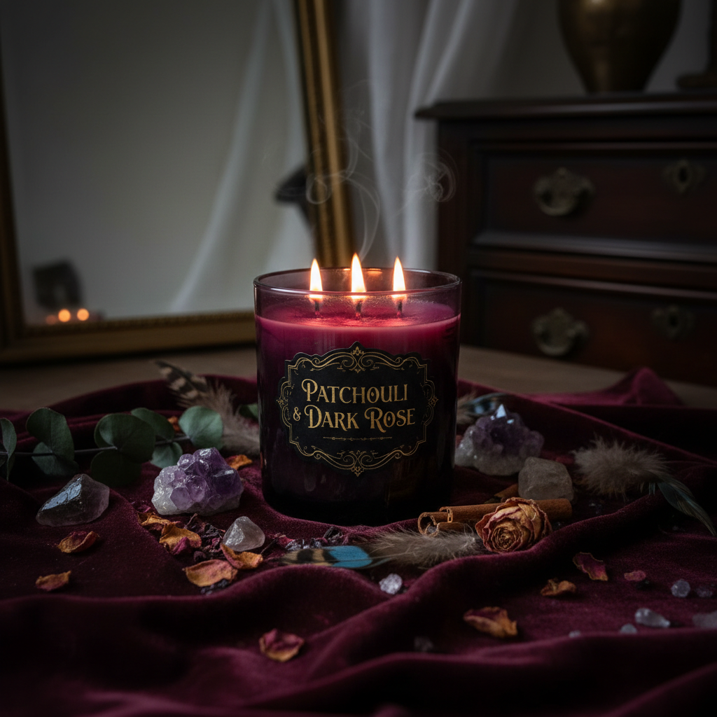 Happiness Patchouli & Dark Rose Bohemian Scented Candle