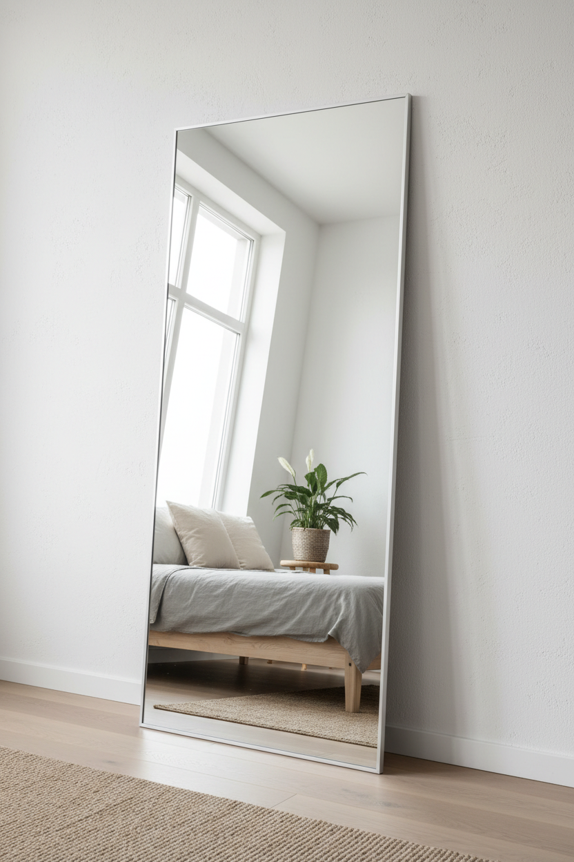 Crystal Clear Frameless Full Length Floor Mirror