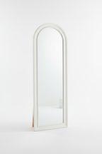 Arch Top White Wood Full Length Floor Mirror studio