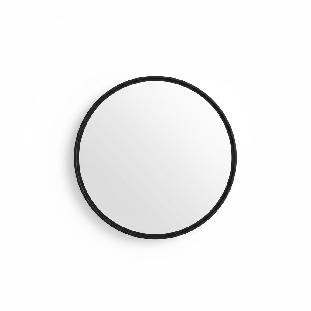 Minimalist Round Wall Mirror - Black Frame