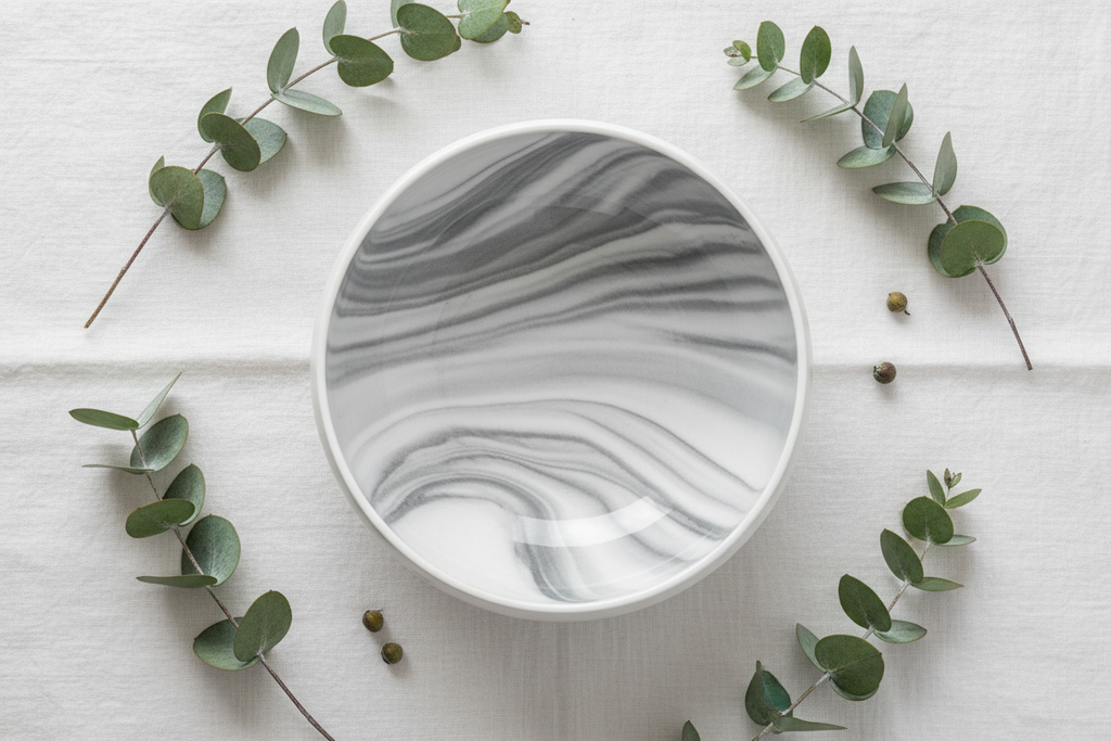 Marble Pattern Ceramic Decorative Bowl top view