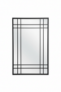 Industrial Loft Rectangular Wall Mirror with black metal frame