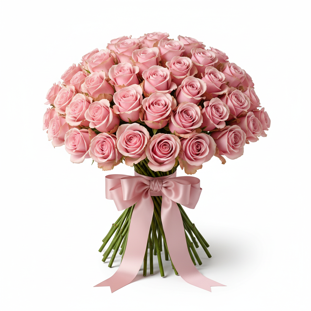 Blush Dream Pink Rose Bouquet 48 Stems