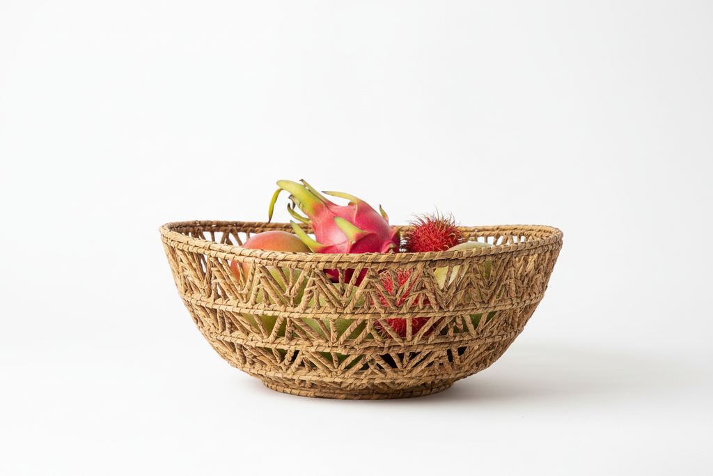 Handwoven Rattan Fruit Bowl studio
