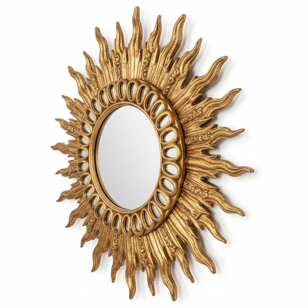 Venetian Sunburst Wall Mirror side angle