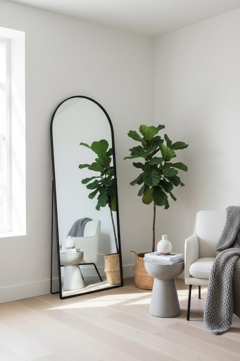 Cathedral Arch Full Length Floor Mirror - Scandinavian living room