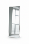 Sleek Silver Slim Frame Full Length Floor Mirror - white background