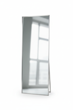 Sleek Silver Slim Frame Full Length Floor Mirror - white background