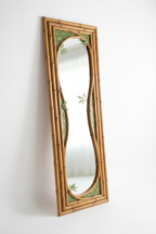 Eco Natural Bamboo Frame Full Length Floor Mirror - white background product shot