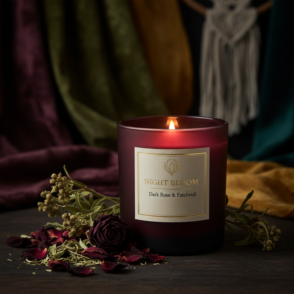 Happiness Patchouli & Dark Rose Bohemian Scented Candle
