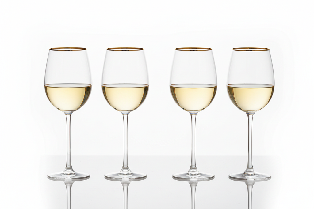 Gold Rim Crystal Wine Glass Set studio