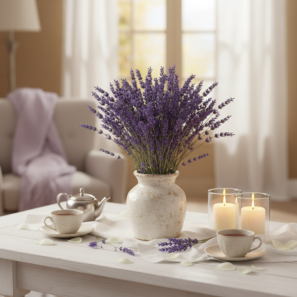 Purple Lavender Dream Bouquet lifestyle vase