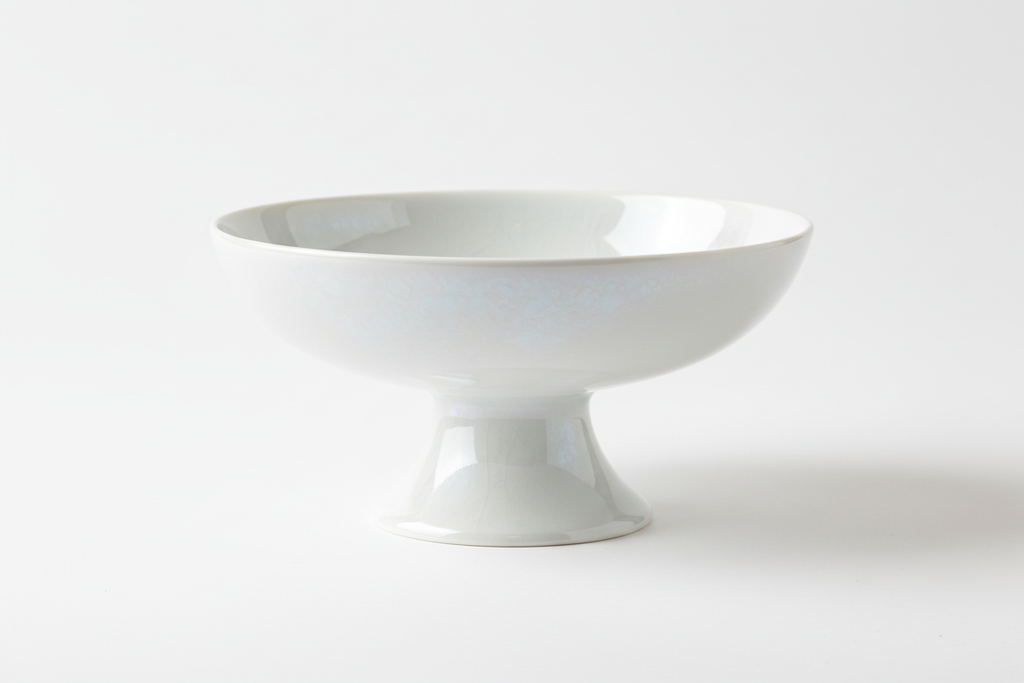 Glazed Porcelain Pedestal Bowl studio