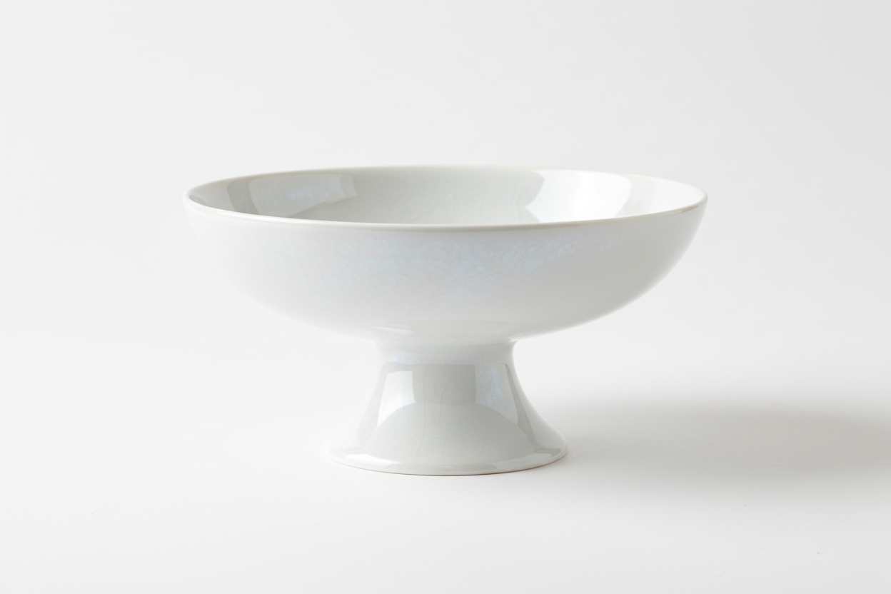 Glazed Porcelain Pedestal Bowl studio