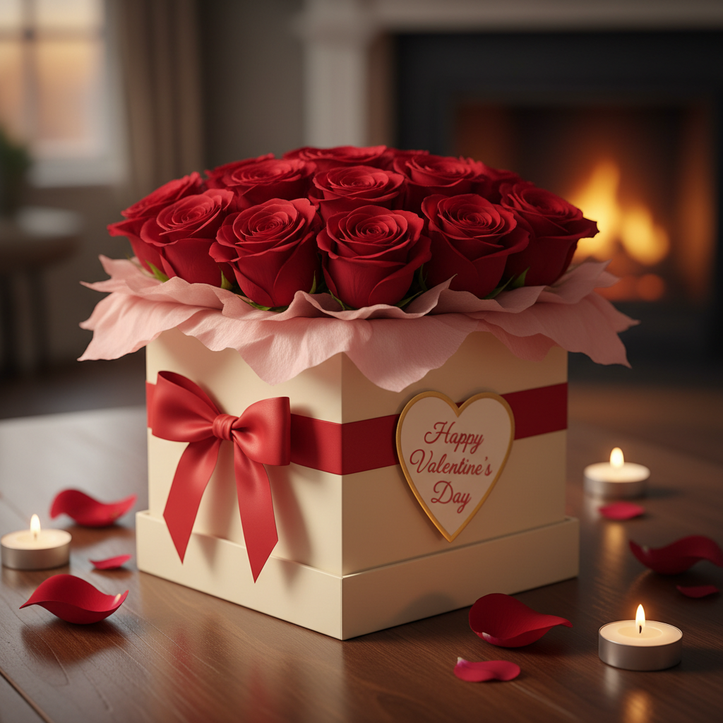 Sweet Romance Rose Bouquet packaging