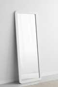 Scandi White Wood Frame Full Length Floor Mirror - white background product shot
