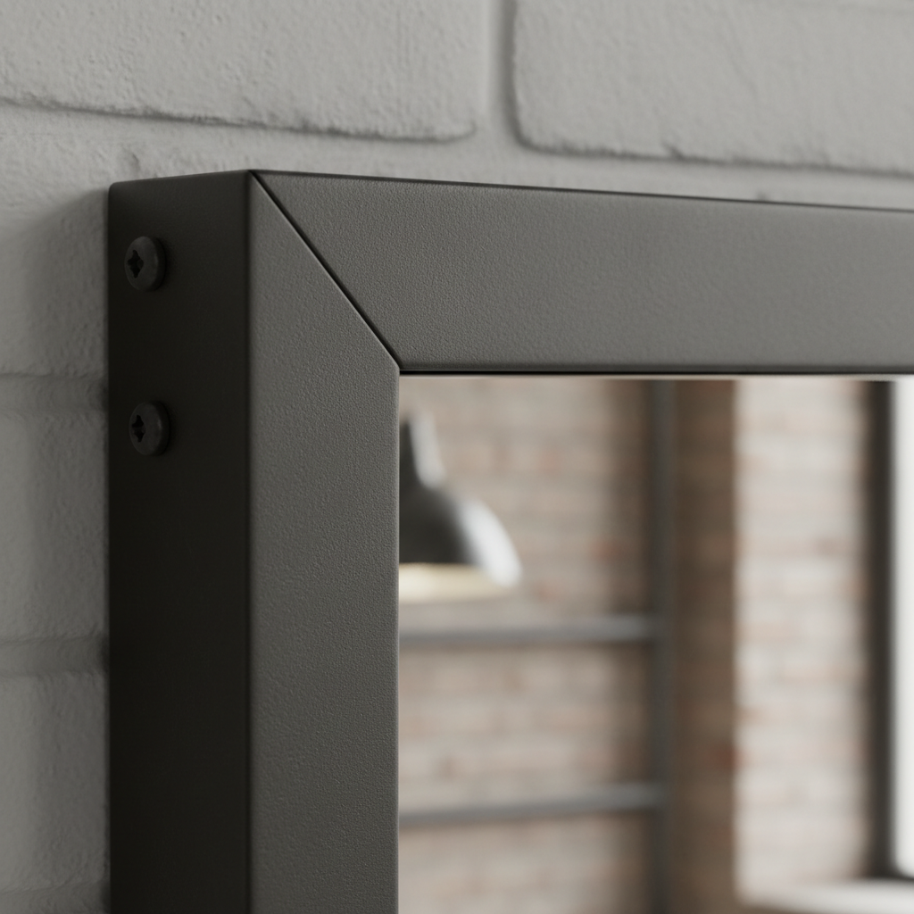 Industrial Loft Rectangular Wall Mirror - frame detail close-up
