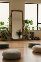 Eco Natural Bamboo Frame Full Length Floor Mirror - yoga studio