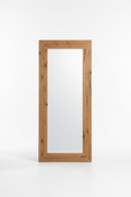 Rustic Oak Wood Frame Full Length Floor Mirror - white background