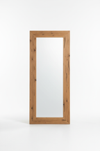 Rustic Oak Wood Frame Full Length Floor Mirror - white background