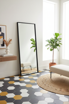Geometric Hexagon Full Length Floor Mirror - contemporary entryway