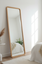 Slim Oak Natural Wood Full Length Floor Mirror
