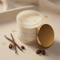 Vanilla Bean & Tonka Warm Embrace Scented Candle - top view