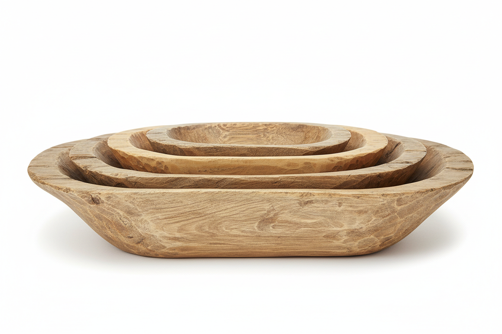 Rustic Dough Bowl Set of three studio