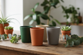 Bamboo Fiber Tumbler Set on wooden table
