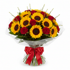 Sunny Love Sunflower Rose Bouquet 30 Stems