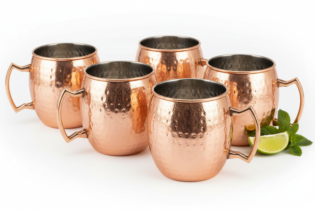 Copper Moscow Mule Mug Set studio