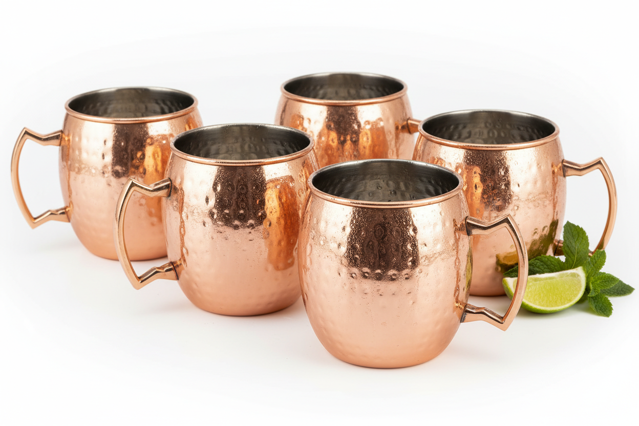Copper Moscow Mule Mug Set studio