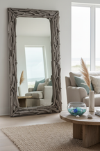 Coastal Driftwood Full Length Floor Mirror in beach house