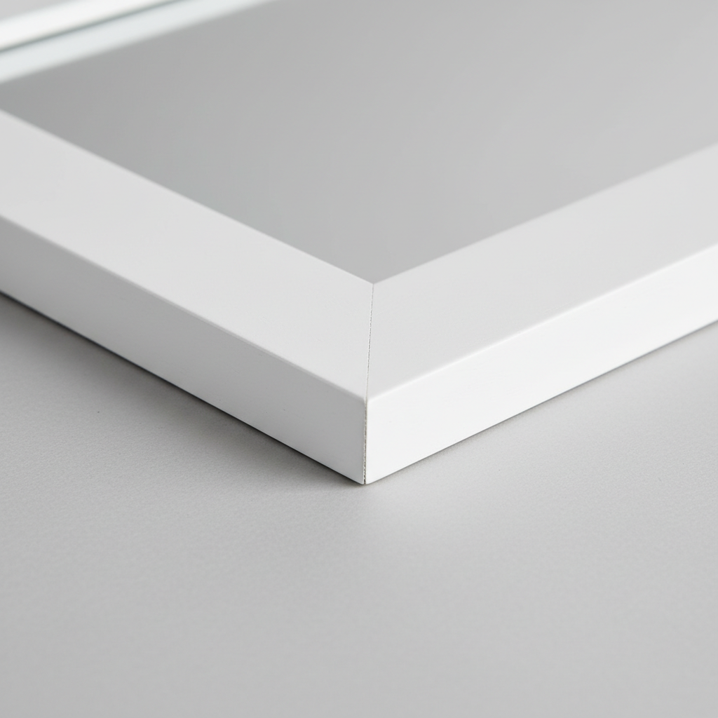 Scandi White Wood Frame Full Length Floor Mirror - frame detail close-up