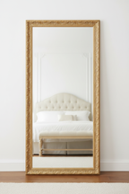 Glamour Gold Ornate Full Length Floor Mirror - white background